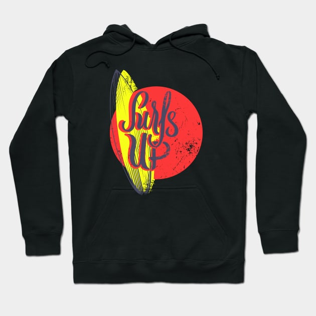 Surfs Up vintage Surfer Gift Hoodie by Foxxy Merch